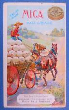 Mica Axel Grease Running Horses & Wagon Capitol City Oil Victorian TradeCard-S1 picture