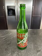 Vintage Cleo Cola Soda Bottle 12 oz Green Glass Red White ACL Cleopatra 1930's picture
