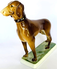Vintage Herend Porcelain Dog Figurine Vizsla Hungarian Pointer Signed Handmade picture