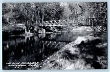 Northwood Iowa IA Postcard RPPC Photo The Old Footbridge River Scene c1940's picture