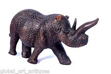 Vintage High Quality Wooden Solid Rhinoceros Decorative Figurine. G62-5  picture