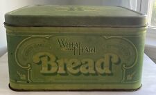 Vintage Rustic Wheat Heart Bread Box 70s Farmhouse picture
