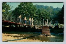 NC-North Carolina, Swinging Bridge Over River, Scenic, Vintage Postcard picture
