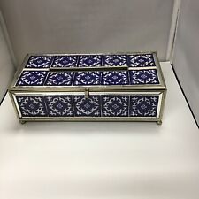 Mexican Handmade Rustic Talavera Tile In Tin Box For Tissues 11