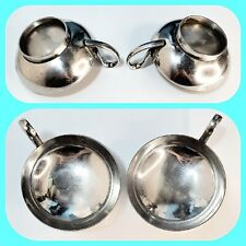 Rare Two Mid Century Modern WMF CROMARGAN Germany Stainless Condiment Mini Bowls picture