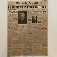 Daily Colonist Vintage Newspaper Page, Victoria, BC 1936 June 9 Pages 1 + 2 picture