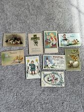 Lot Of 8 Vintage Antique Easter Postcards & A Booklet mostly embossed picture