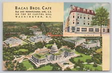 Washington DC Baca's Brothers Cafe  Linen Postcard picture