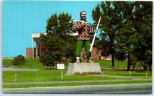 Postcard Paul Bunyan Statue & Municipal Auditorium Bangor Maine USA picture