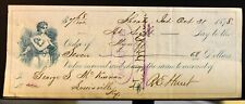 O&M Ohio & Mississippi Railway 1878 Antique Bank Check picture