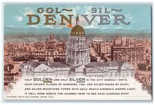 c1910's Golden Silver Floods Of Sunshine Buildings Denver Colorado CO Postcard picture