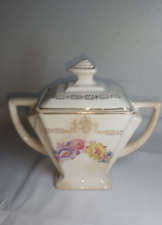 Royal China Company ~DONORA~ Sugar Bowl & Lid  22K Gold Vintage USA Made picture