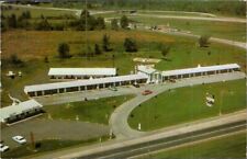 Newton Falls Ohio ~ Pike Plaza Motel and Restaurant Postcard 1960s aerial a/t picture