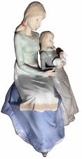 Vintage Rare Capodimonte Porcelain Seated Mother, Child & Puppy 32cm Tall Figure picture