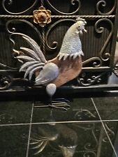 Vintage Tin & Glass Rooster Indoor/Outdoor Use **READ** picture