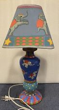 Vtg Patricia Dupont Lamp Night Light Ci Cus Elephants Hand Painted 1997 Shade picture