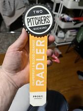￼ Two Pitchers’ Brewing￼ Grapefruit, And Blood Orange Radler Wooden Beer Tap 12” picture