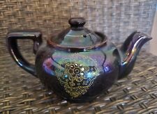 Vintage Brown Betty Redware Teapot Made in Japan Moriage Enamel Hand Painted  5 picture