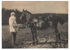 1970 LEO TOLSTOY & his beloved HORSE World's greatest Writer Old Russia Postcard picture