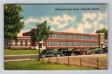 Coffeyville KS-Kansas, McFarland Trade School, c1946 Vintage Souvenir Postcard picture