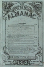 1852 THE WHIG ALMANAC & National Register by HORACE GREELEY Political Journal picture