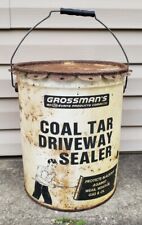 Rare Vintage Antique Grossman's Sealer Can Gas Oil Advertising Sign Tin Man Cave picture