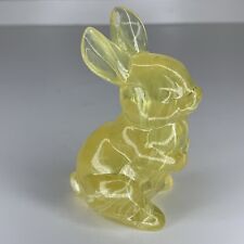 Lucite Rabbit Yellow White Marbled Figurine Standing Hind Legs Curious Bunny picture