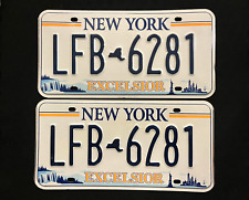 New York License Plate Pair LFB-6281 .... EXCELSIOR, NIAGARA FALLS, LADY LIBERTY picture
