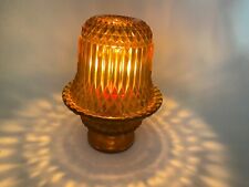Vintage Amber Fairy Lamp Votive Tea Candle Lamp  Indiana Glass Diamond Point picture