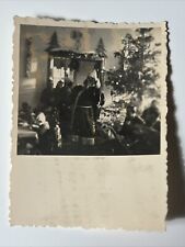 1940s SOLDIERS and SANTA CLAUS Vintage Snapshot Photo Christmas Tree picture