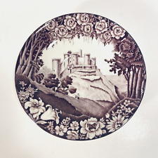 Vintage Enoch Woods Castle Wood & Sons English Scenery Pink Dinner Plate 5.5