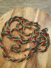 Vintage String of Plastic Christmas Bead Garland 8'L Twisted Strand picture