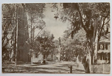 c 1900s ME Postcard Bath Maine Middle Street scene homes church sidewalk vintage picture