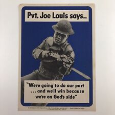 ORIGINAL WWII POSTER - Boxer Pvt. Joe Louis Says - 7