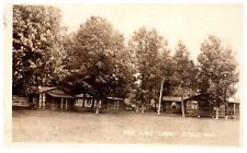 RPPC Pike Lake Lodge Wood Cabins Fifield Wisconsin Picture Postcard c.1926 picture