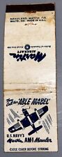 RARE MARTIN AIRCRAFT (BALTIMORE, MARYLAND) THE ABLE MABEL AM-1 MAULER MATCHBOOK picture