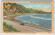 Postcard Linen Scenic View U.S. Highway 101 , CA picture