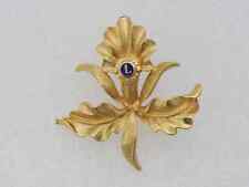 Vintage Lions Club International Gold Tone Flower Leaf  Pin Art Nouveau picture