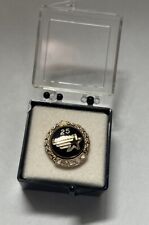 Vintage 10K Gold & Enamel Lockheed 25 Year Service Award Lapel Pin picture