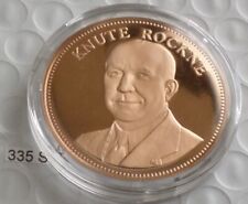 KNUTE ROCKNE University of Notre Dame Football Player Coach Vintage Bronze Medal picture