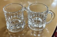 Mini Beer Mug Federal Glass Co. Clear Shot Glasses Marked on the Bottom Vintage picture