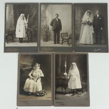 Five (5) Antique 1900s Portrait Cabinet Photographs Prescher Linke Milwaukee WI picture