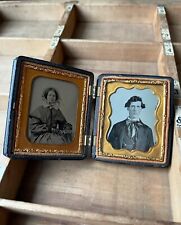 Antique ambrotype photos inside thermoplastic union case picture