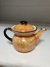 VTG Czech Porcelain Orange Luster Splotch Small Teapot W/ Lid Beautiful picture