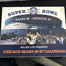 Vtg Super Bowl XX Chicago Bears Miller Lite Photo Wall Hanging Calendar. 1986-87 picture
