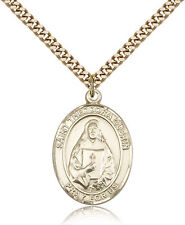 Saint Theodore Guerin Medal For Men - Gold Filled Necklace On 24 Chain - 30 ... picture