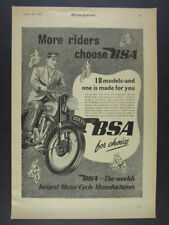 1950 BSA 350 350cc Motorcycle illustration art vintage print Ad picture