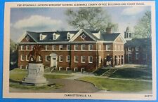 Stonewall Jackson Monument Postcard - Albemarle County Courthouse, VA - Vintage picture