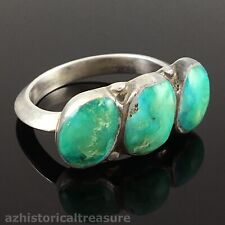 NATIVE AMERICAN NAVAJO HANDMADE SILVER & NATURAL TURQUOISE RING picture