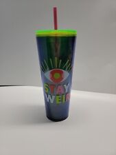 STARBUCKS 2023 Neon Lime STAY WEIRD Eye 24oz Venti Tumbler Bright *Pre-owned* picture